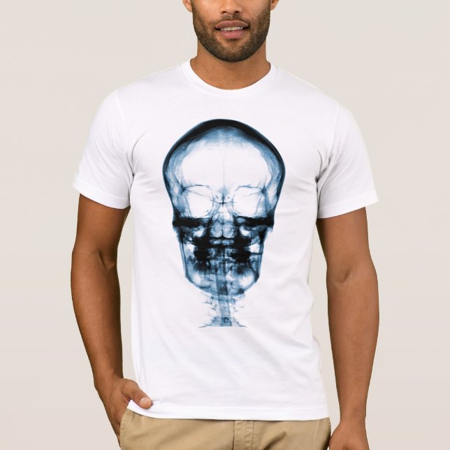 X-RAY VISION SKELETON SKULL - BLUE T-Shirt (Front)
