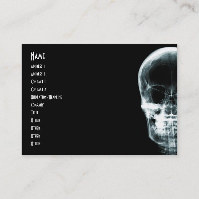 X-RAY VISION SKELETON SKULL - ORIGINAL BUSINESS CARD (Front)
