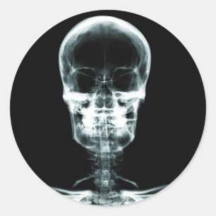 X-RAY VISION SKELETON SKULL - ORIGINAL CLASSIC ROUND STICKER