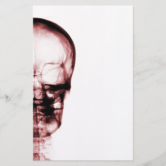 X-RAY VISION SKELETON SKULL - RED STATIONERY (Front)