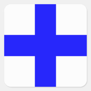 "X" (Xray) Code of Signals Flag Square Sticker