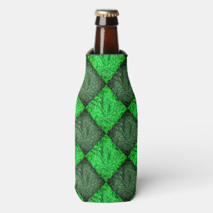 Xadrez verde falsa grama ou folhas de coqueiro. bottle cooler