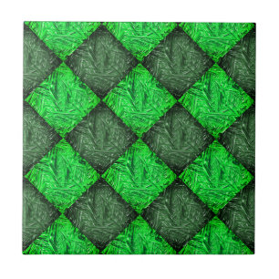 Xadrez verde falsa grama ou folhas de coqueiro. tile