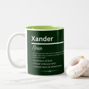 Xander Personalized Name Two-Tone Coffee Mug