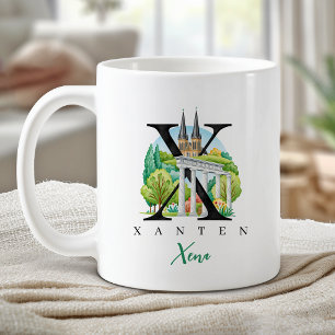 Xanten Germany Monogram Letter X Personalised Gift Coffee Mug