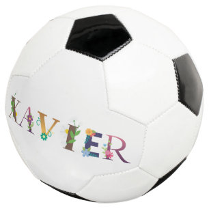 XAVIER First Name Elegant Embroidered Soccer Ball