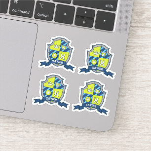 Xavier initial letter X custom name bear crest