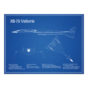 XB-70 Valkyrie - Aeroplane Blueprint Plans AD Photo Print