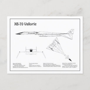 XB-70 Valkyrie - Aeroplane Blueprint Plans BD Postcard