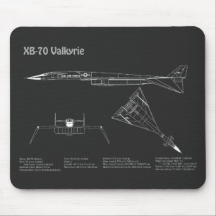 XB-70 Valkyrie - Aeroplane Blueprint Plans PD Mouse Pad
