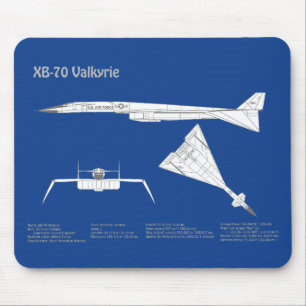 XB-70 Valkyrie - Airplane Blueprint Plans ABD Mouse Pad