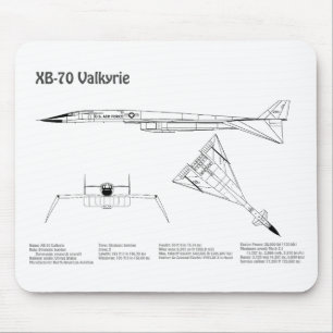 XB-70 Valkyrie - Airplane Blueprint Plans BD Mouse Pad