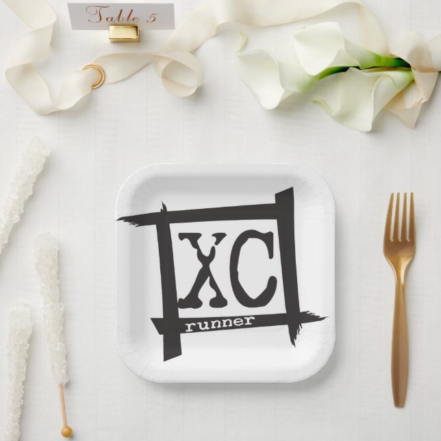 XC Cross Country Runner themed Paper Plate (Wedding)