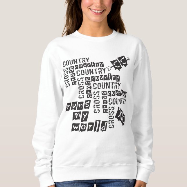 XC Cross Country Runs Runner Themed Sweatshirt (Front)