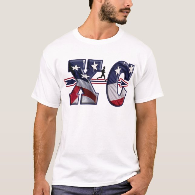 XC CROSS COUNTRY USA FLAG WRAPPED T-Shirt (Front)