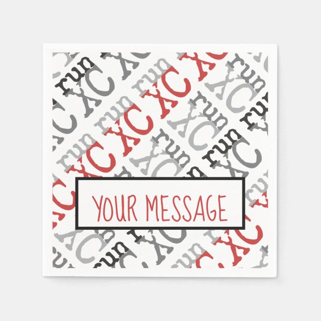 XC Run - Cross Country Running Paper Napkins (Front)