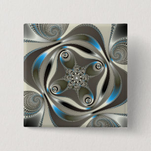 xChrome - Fractal 15 Cm Square Badge