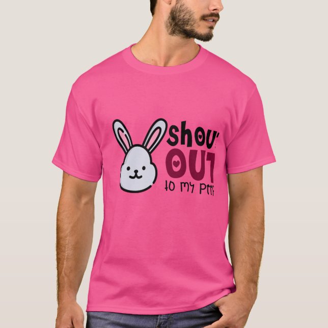 xCute Bunny Shout Out Unisex T-Shirt, Easter Gift, T-Shirt (Front)