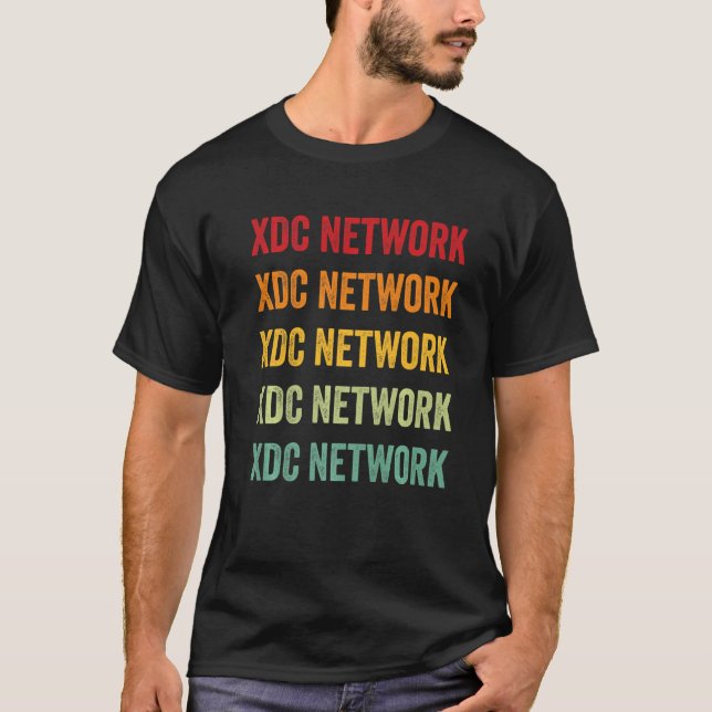 Xdc Network Crypto Rainbow Text T-Shirt (Front)