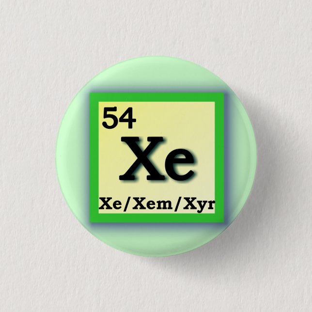 Xe Xem - Periodic Table personal gender pronouns 3 Cm Round Badge (Front)