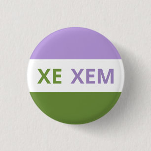 Xe/Xem Pronouns Genderqueer Flag Badge