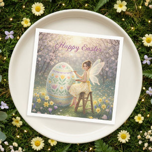 xEaster Fairy Painting Egg Spring Napkin