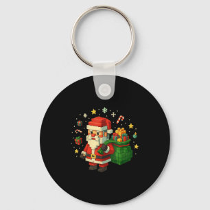 Xel Santa Claus With Retro Gamer Christmas  Key Ring