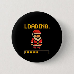 Xel Santa Loading Retro Christmas Gamer Shirt 6 Cm Round Badge
