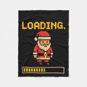 Xel Santa Loading Retro Christmas Gamer Shirt Fleece Blanket