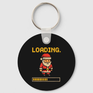 Xel Santa Loading Retro Christmas Gamer Shirt  Key Ring