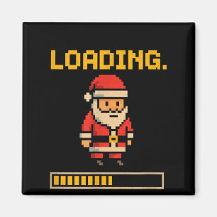 Xel Santa Loading Retro Christmas Gamer Shirt  Magnet