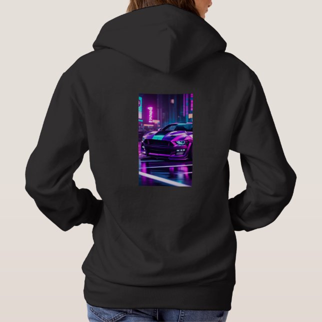 XEN Neon Streets Mustang Hoodie (Back)
