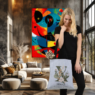 Xena's Noble Grace - Boho Floral Monogram Crossbody Bag