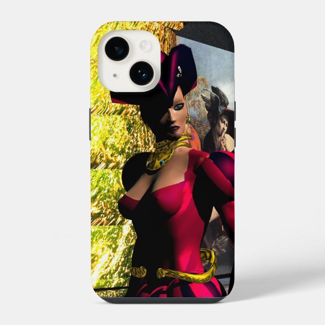 XENIA EXPLORES HYPERION'S ORBITER Science Fiction iPhone Case (Back)