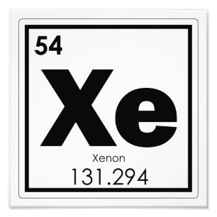 Xenon chemical element symbol chemistry formula ge photo print
