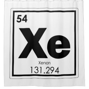 Xenon chemical element symbol chemistry formula ge shower curtain