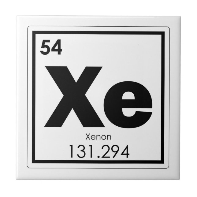 Xenon chemical element symbol chemistry formula ge tile (Front)