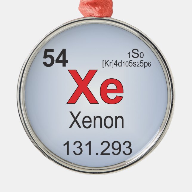 Xenon Individual Element of the Periodic Table Metal Tree Decoration (Front)