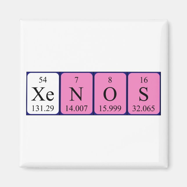 Xenos periodic table name magnet (Front)
