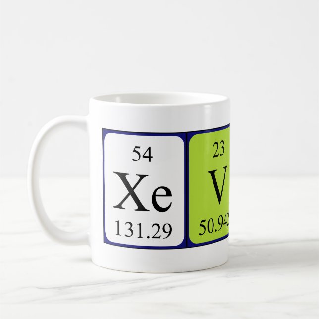 Xevach periodic table name mug (Left)