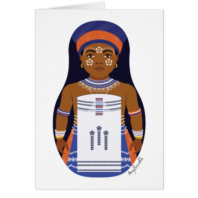 Xhosa, South African Matryoshka Card (Front)