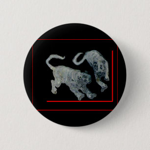 Xian China 2002 Ghost Tigers Red Boarder The MUSEU 6 Cm Round Badge