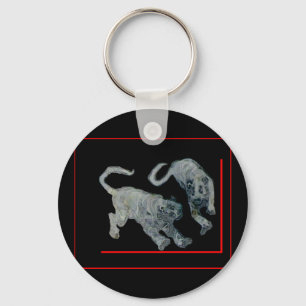 Xian China 2002 Ghost Tigers Red Boarder The MUSEU Key Ring