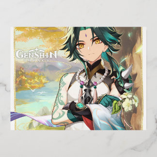 XIAO GENSHIN IMPACT FOIL HOLIDAY POSTCARD