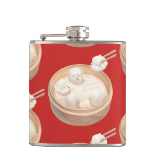 Xiao Long Bao Cute Illustration Hip Flask