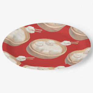 Xiao Long Bao Cute Illustration Paper Plate