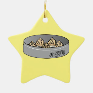 Xiaolongbao Chinese Soup Dumpling Dim Sum Bun Ceramic Tree Decoration
