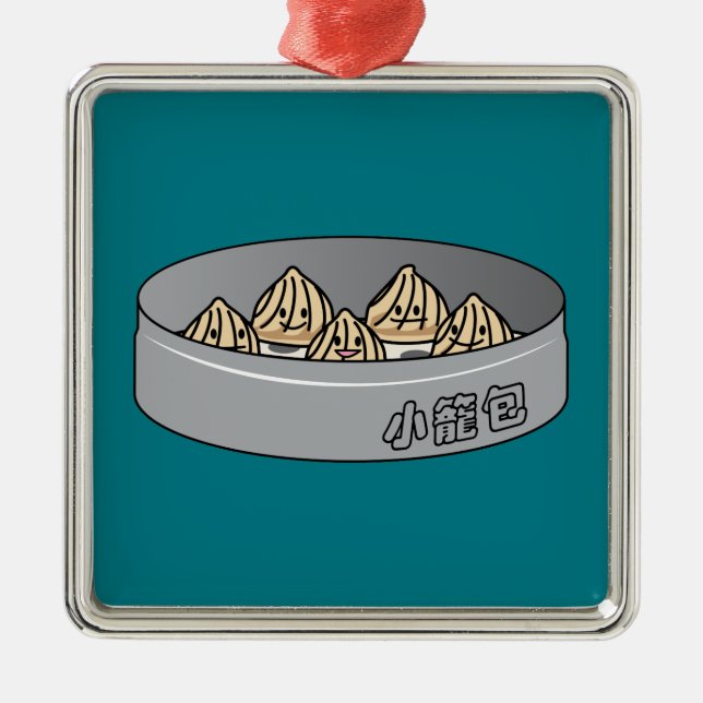 Xiaolongbao Chinese Soup Dumpling Dim Sum Bun Metal Tree Decoration (Front)