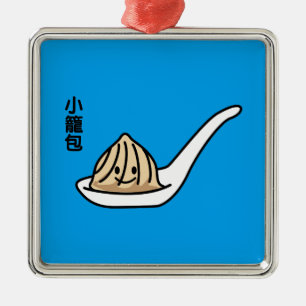 Xiaolongbao Chinese Soup Dumpling Dim Sum Bun Metal Tree Decoration