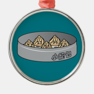 Xiaolongbao Chinese Soup Dumpling Dim Sum Bun Metal Tree Decoration